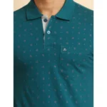 Generic Men's Casual Cotton Printed Polo Neck Half Sleeve T-Shirt (Green) - Image 6