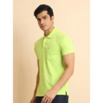 Generic Men's Casual Cotton Printed Polo Neck Half Sleeve T-Shirt (Green) - Image 4