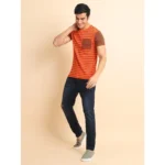 Generic Men's Casual Cotton Printed Round Neck Half Sleeve T-Shirt (Rust) - Image 7