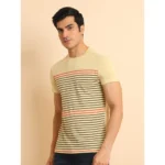 Men's Beige Printed T-Shirt - Angle 4