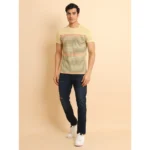 Men's Beige Printed T-Shirt - Angle 7