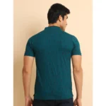Generic Men's Casual Cotton Printed Mandarin Collar Half Sleeve T-Shirt (Green) - Image 2