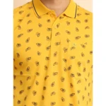 Generic Men's Casual Cotton Printed Polo Neck Half Sleeve T-Shirt (Mustard) - Image 6