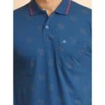 Generic Men's Casual Cotton Printed Polo Neck Half Sleeve T-Shirt (Blue) - Image 6