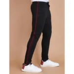 Generic Men's Casual Cotton Striped Full Length Track Pant (Black) - Image 3