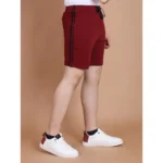 Generic Men's Casual Cotton Striped Above knee Shorts (Maroon) - Image 3