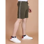 Generic Men's Casual Cotton Striped Above knee Shorts (Olive) - Image 2