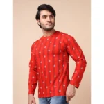 Generic Men's Casual Cotton Printed Round Neck Full Sleeve T-Shirt (Red) - Image 3