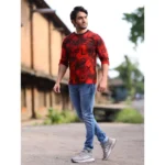 Generic Men's Casual Cotton Printed Round Neck Full Sleeve T-Shirt (Red) - Image 7
