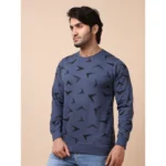 Generic Men's Casual Cotton Printed Round Neck Full Sleeve T-Shirt (Blue) - Image 3