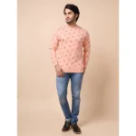 Generic Men's Casual Cotton Printed Round Neck Full Sleeve Sweat T-Shirt (Peach) - Image 7