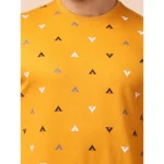 Generic Men's Casual Cotton Printed Round Neck Full Sleeve Sweat T-Shirt (Mustard) - Image 6