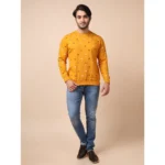 Generic Men's Casual Cotton Printed Round Neck Full Sleeve Sweat T-Shirt (Mustard) - Image 7