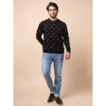 Generic Men's Casual Cotton Printed Round Neck Full Sleeve Sweat T-Shirt (Black) - Image 7