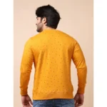 Generic Men's Casual Cotton Printed Round Neck Full Sleeve Sweat T-Shirt (Mustard) - Image 2