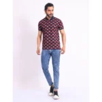 Men's Magenta Polo T-Shirt - Angle 7