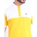 Generic Men's Casual Cotton Printed Polo Neck Half Sleeve T-Shirt (Yellow) - Image 6