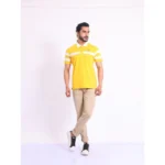 Generic Men's Casual Cotton Printed Polo Neck Half Sleeve T-Shirt (Yellow) - Image 7