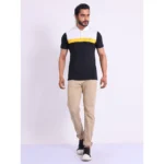 Generic Men's Casual Cotton Printed Polo Neck Half Sleeve T-Shirt (Black) - Image 7