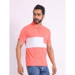Generic Men's Casual Cotton Printed Polo Neck Half Sleeve T-Shirt (Pink) - Image 4