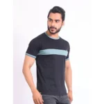 Generic Men's Casual Cotton Printed Round Neck Half Sleeve T-Shirt (Black) - Image 4