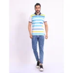 Generic Men's Casual Cotton Printed Polo Neck Half Sleeve T-Shirt (White) - Image 7