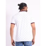 Generic Men's Casual Cotton Printed Polo Neck Half Sleeve T-Shirt (White) - Image 2