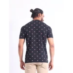 Generic Men's Casual Cotton Printed Round Neck Half Sleeve T-Shirt (Black) - Image 2