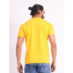 Generic Men's Casual Cotton Printed Round Neck Half Sleeve T-Shirt (Mustard) - Image 2