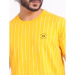 Generic Men's Casual Cotton Printed Round Neck Half Sleeve T-Shirt (Mustard) - Image 6