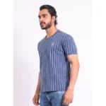 Generic Men's Casual Cotton Printed Round Neck Half Sleeve T-Shirt (Blue) - Image 3