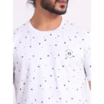 Generic Men's Casual Cotton Printed Round Neck Half Sleeve T-Shirt (White) - Image 6