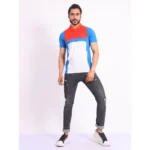 Generic Men's Casual Cotton Printed Polo Neck Half Sleeve T-Shirt (Red) - Image 7