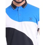 Generic Men's Casual Cotton Printed Polo Neck Half Sleeve T-Shirt (Blue) - Image 6