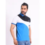 Generic Men's Casual Cotton Printed Polo Neck Half Sleeve T-Shirt (Black) - Image 4