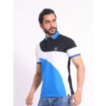 Generic Men's Casual Cotton Printed Polo Neck Half Sleeve T-Shirt (Black) - Image 3