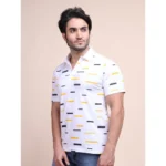 Generic Men's Casual Cotton Printed Polo Neck Half Sleeve T-Shirt (White) - Image 4