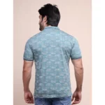 Generic Men's Casual Cotton Printed Polo Neck Half Sleeve T-Shirt (Grey) - Image 2