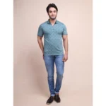 Generic Men's Casual Cotton Printed Polo Neck Half Sleeve T-Shirt (Grey) - Image 7