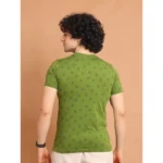 Generic Men's Casual Cotton Printed Round Neck Half Sleeve T-Shirt (Green) - Image 2