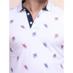 Generic Men's Casual Cotton Printed Polo Neck Half Sleeve T-Shirt (White) - Image 6