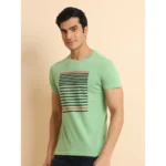 Generic Men's Casual Cotton Printed Round Neck Half Sleeve T-Shirt (Green) - Image 4