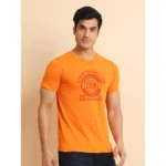 Generic Men's Casual Cotton Printed Round Neck Half Sleeve T-Shirt (Rust) - Image 3