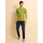 Generic Men's Casual Cotton Printed Round Neck Half Sleeve T-Shirt (Green) - Image 7