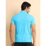 Generic Men's Casual Cotton Printed Polo Neck Half Sleeve T-Shirt (Skyblue) - Image 2