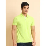 Generic Men's Casual Cotton Printed Polo Neck Half Sleeve T-Shirt (Green) - Image 3