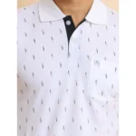 Generic Men's Casual Cotton Printed Polo Neck Half Sleeve T-Shirt (White) - Image 6