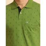 Generic Men's Casual Cotton Printed Polo Neck Half Sleeve T-Shirt (Green) - Image 6