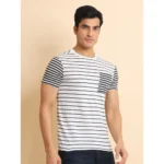 Generic Men's Casual Cotton Printed Round Neck Half Sleeve T-Shirt (White) - Image 3