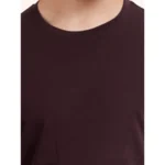 Generic Men's Casual Cotton Solid Round Neck Full Sleeve T-Shirt (Wine) - Image 6